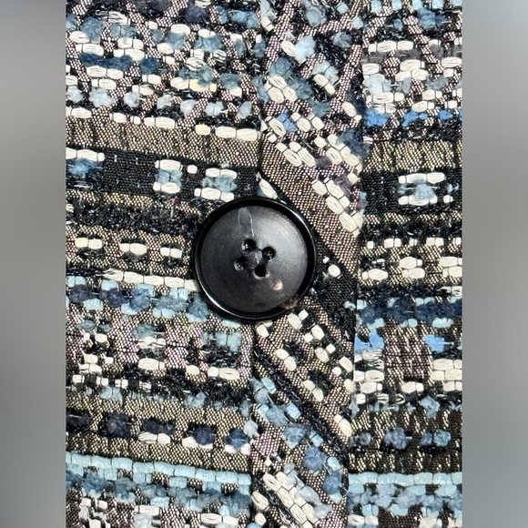 Lafayette 148 Petite New York Navy Blue Multi Tweed 3 Button Sz 8P Blazer Jacket - Picture 4 of 12